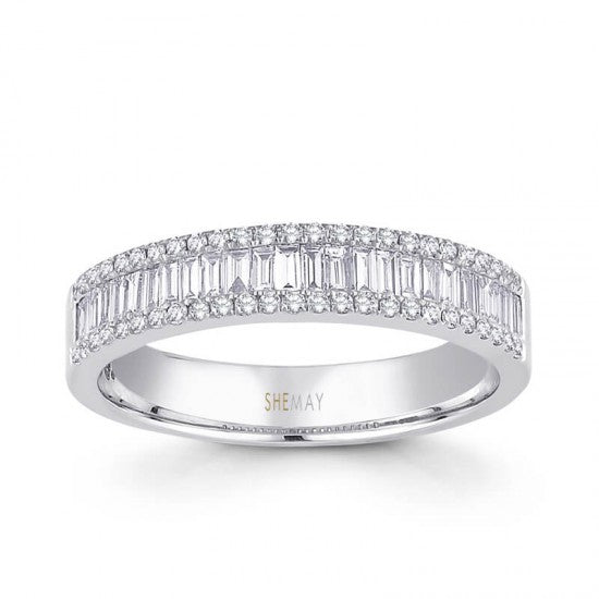 Пръстен халка бяло злато с Диаманти 0.45 карата